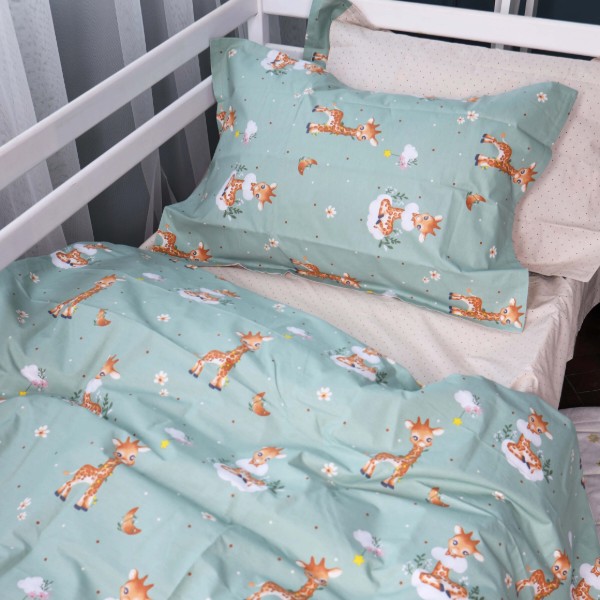 Фото - Комплект постельного белья MirSon Poplin Line Kids 02 Giraffe 220х240 (2200009711657)